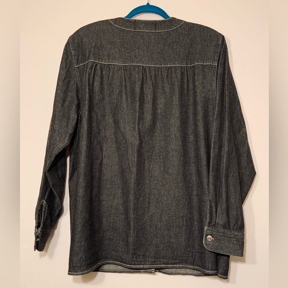 ♦️ Bob Mackie Wearable Art Button up Shacket - Long Sleeve - Chicken embroidery - Picture 10 of 14